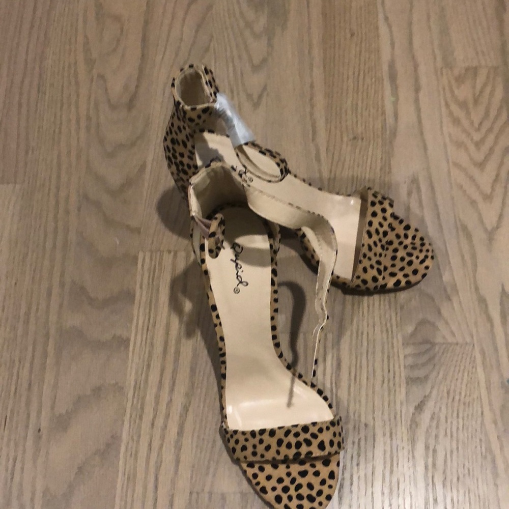 Qupid shoes tan/black leopard